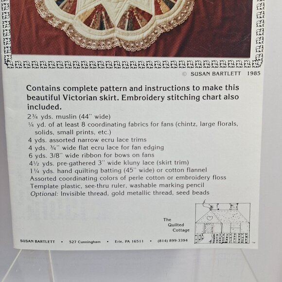 Victorian Fan Tree Skirt Pattern Complete Sewing Instructions 1985 Susan Bartlet - Picture 3 of 7